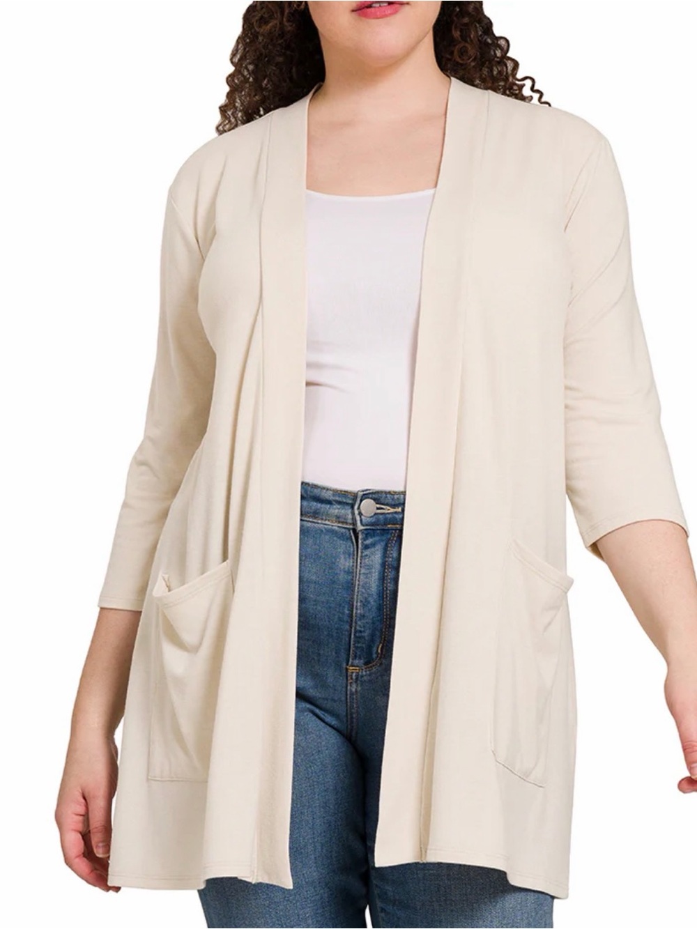 Zenana Premium Open-Front Long Duster/Cardigan - 1X